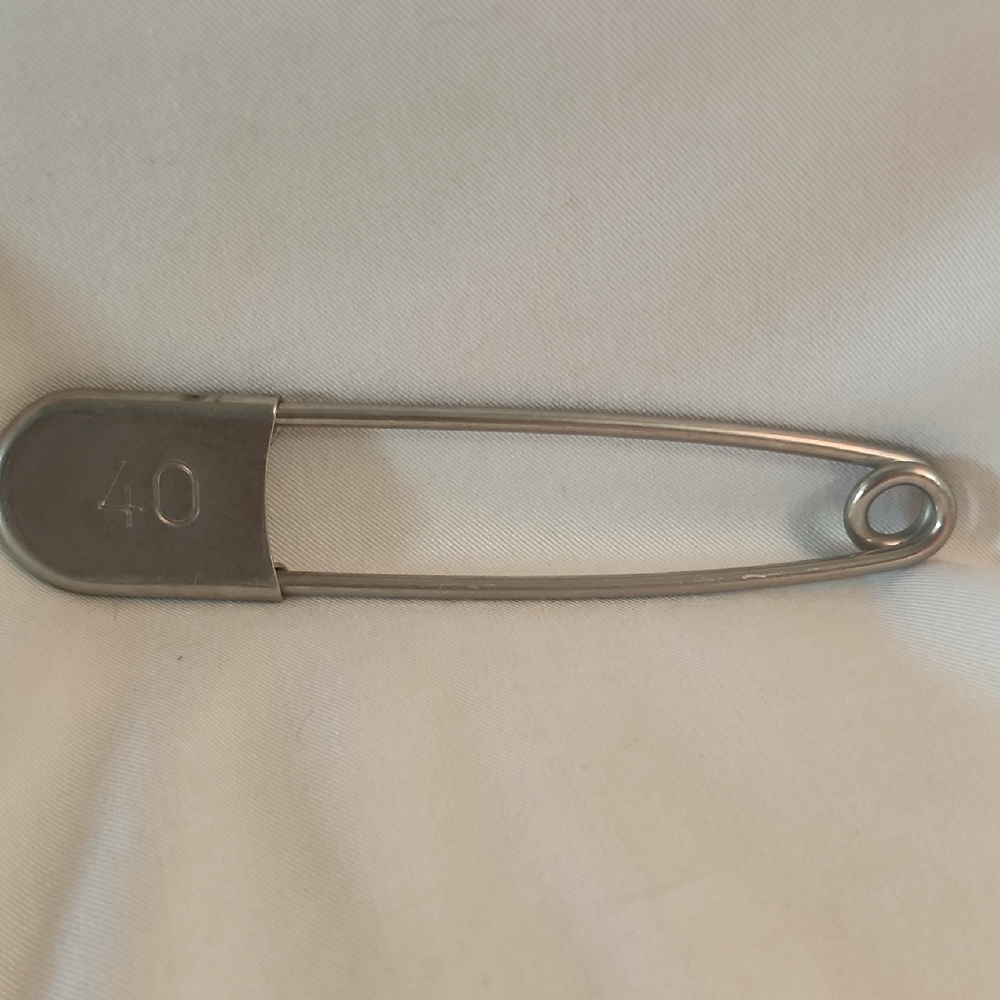 Vintage Military Laundry Pin 5” Safety Pin Key Tag.